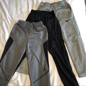 Set of 3 Nike Boys Med DriFit Pants Black & Gray